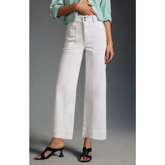 Pilcro The Skipper Seamed High-Rise Wide-Leg Jeans - New 34 waist - Picture 2 of 6